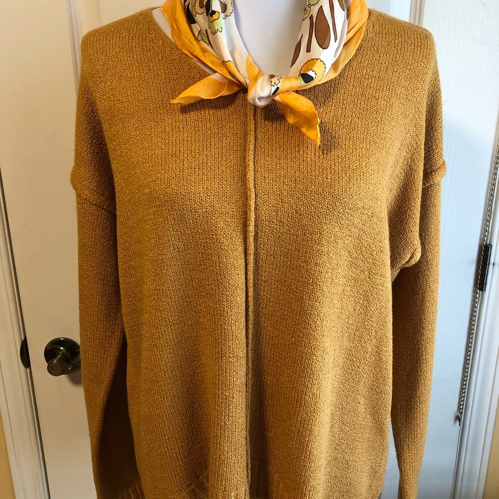 Pink Martini Mustard VNeck relaxe fit Sweater